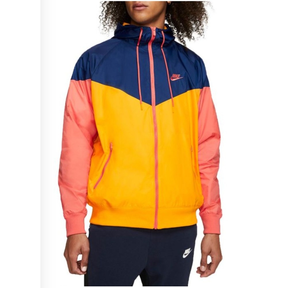 NIKE SPORTSWEAR WINDRUNNER JACKET Men Size M Gold/Blue Void/Magic Ember - Picture 4 of 10